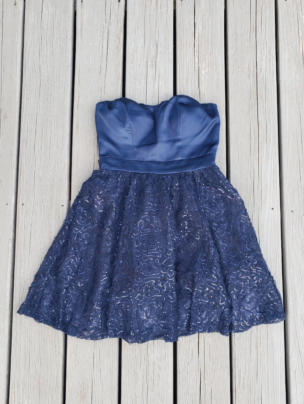 Lily Rose Y2K Mini Fit & Flare Strapless Sequins Dress Size 5
